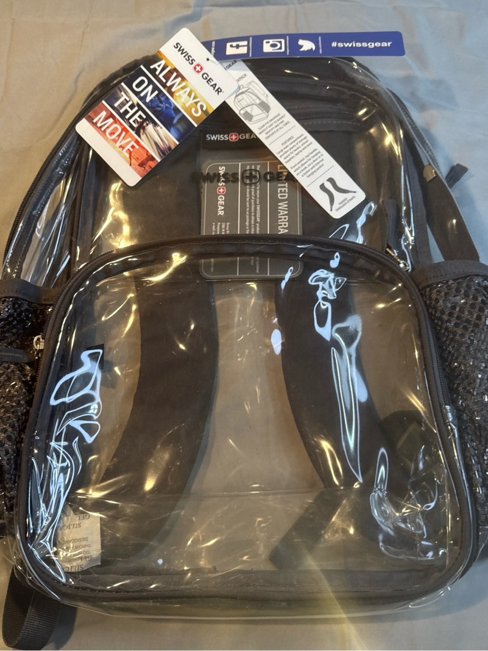 SwissGear Clear and Black Transparent Stadium Backpack